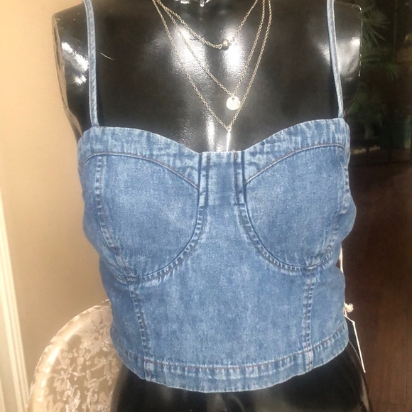 Denim strap top - Picture 1 of 5